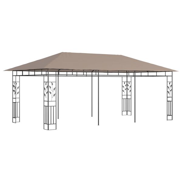 vidaXL Belv&eacute;d&egrave;re avec moustiquaire 6x3x2,73 m Taupe 180 g/m&sup2;