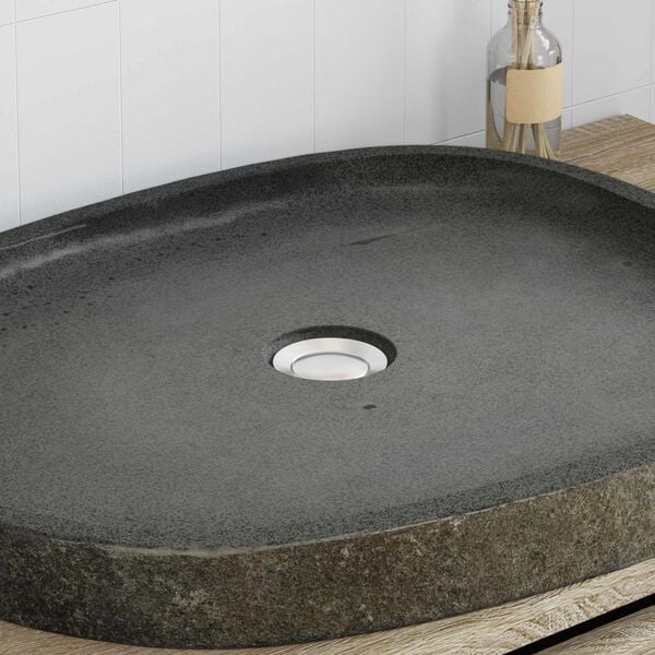 vidaXL Lavabo Gris (55-65) x (40-50) x 6 cm Pierre de Rivi&egrave;re