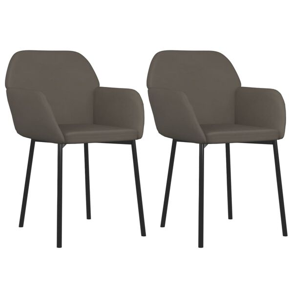 vidaXL Chaises à manger lot de 2 Gris foncé Velours