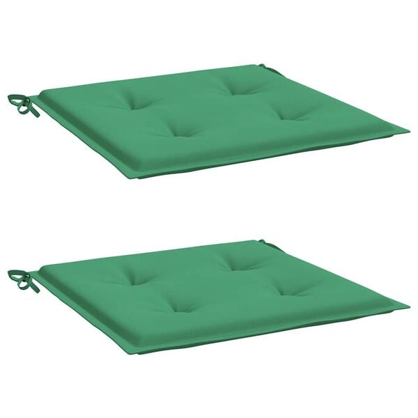 vidaXL Coussins de chaise jardin lot de 2 vert 40x40x4 cm tissu oxford
