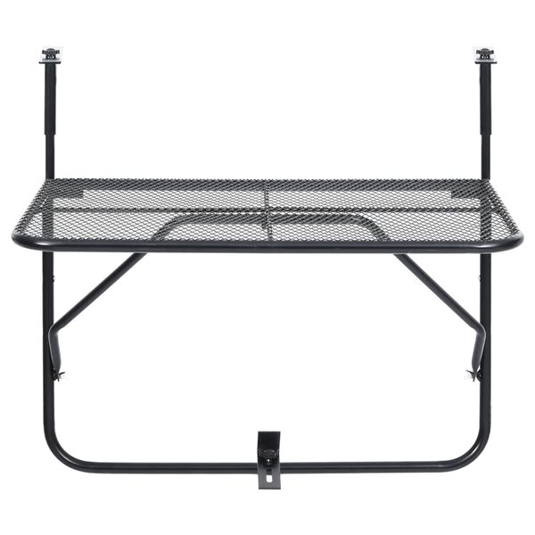 vidaXL Table de balcon Noir 60x40 cm Acier