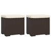 vidaXL Poufs avec coussins lot de 2 marron 40x30x40 cm r&eacute;sine tress&eacute;e