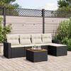 vidaXL Salon de jardin 6 pcs avec coussins noir r&eacute;sine tress&eacute;e