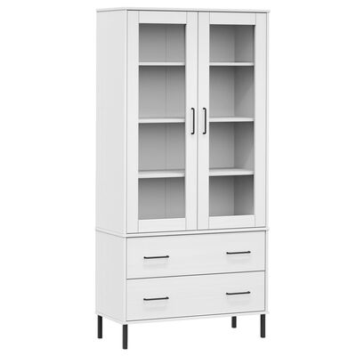 vidaXL Bibliothèque avec pieds en métal Blanc 85x35x172,5 cm Bois OSLO