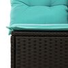 vidaXL Banc de jardin avec coussin Noir Poly rotin