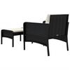 vidaXL Salon de jardin 2 pcs avec coussins Noir R&eacute;sine tress&eacute;e