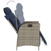 vidaXL Chaises inclinables de jardin lot de 2 et repose-pied rotin