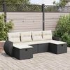 vidaXL Salon de jardin 6 pcs avec coussins noir r&eacute;sine tress&eacute;e