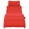 vidaXL Chaise longue avec coussin rouge bois d'acacia solide
