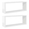 vidaXL &Eacute;tag&egrave;res murales cube 2 pcs Blanc brillant Bois d&rsquo;ing&eacute;nierie