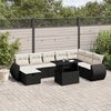 vidaXL Salon de jardin 9 pcs avec coussins noir r&eacute;sine tress&eacute;e