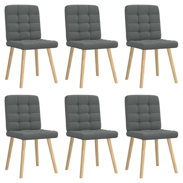 vidaXL Chaises &agrave; manger lot de 6 gris fonc&eacute; tissu
