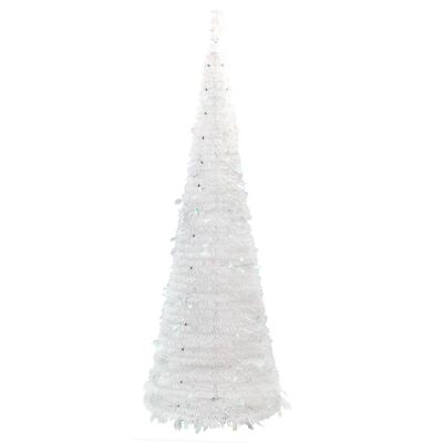 vidaXL Sapin de Noël artificiel escamotable 100 LED blanc 150 cm