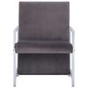 vidaXL Fauteuil avec pieds chromés gris foncé velours