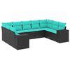 vidaXL Salon de jardin 9 pcs avec coussins noir r&eacute;sine tress&eacute;e