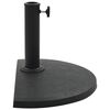 vidaXL Socle demi-rond de parasol Polyr&eacute;sine 9 kg Noir