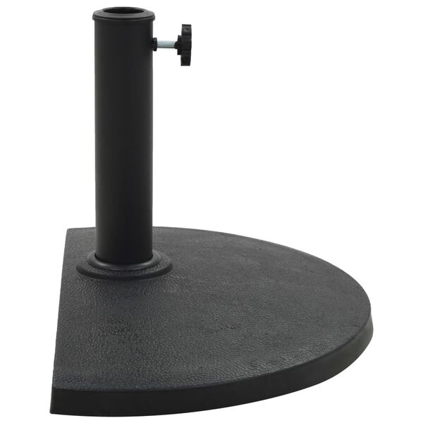 vidaXL Socle demi-rond de parasol Polyr&eacute;sine 9 kg Noir