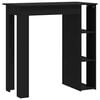 vidaXL Table de bar avec &eacute;tag&egrave;re Noir 102x50x103,5cm Bois d'ing&eacute;nierie