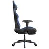 vidaXL Chaise de jeu avec repose-pied Noir et bleu Similicuir