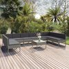 vidaXL Salon de jardin 11 pcs avec coussins R&eacute;sine tress&eacute;e Gris