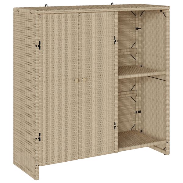 vidaXL Armoire de rangement avec &eacute;tag&egrave;re Beige 100 x 36 x 102 cm Rotin