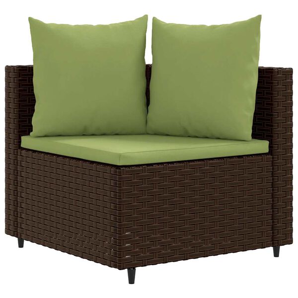 vidaXL Salon de jardin avec coussins 3 pcs marron r&eacute;sine tress&eacute;e