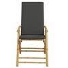 vidaXL Chaises inclinables de jardin pliantes lot de 2 coussins bambou