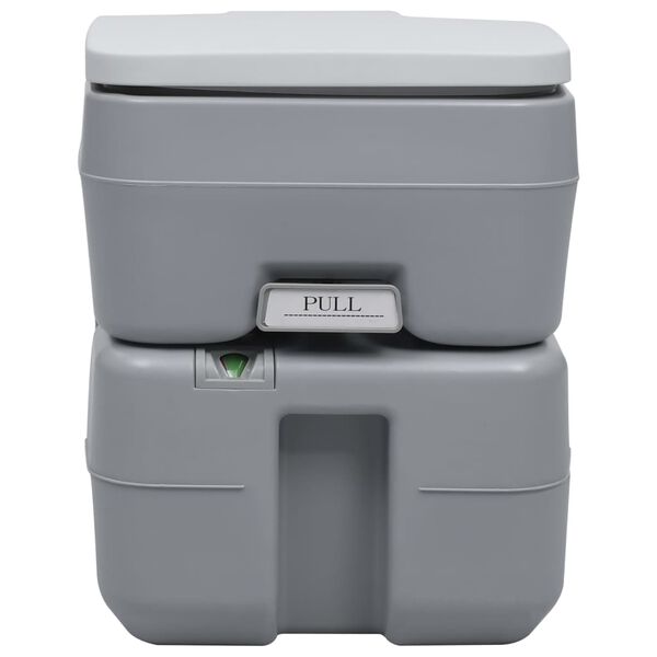 vidaXL Toilette portable de camping Gris 20+10 L