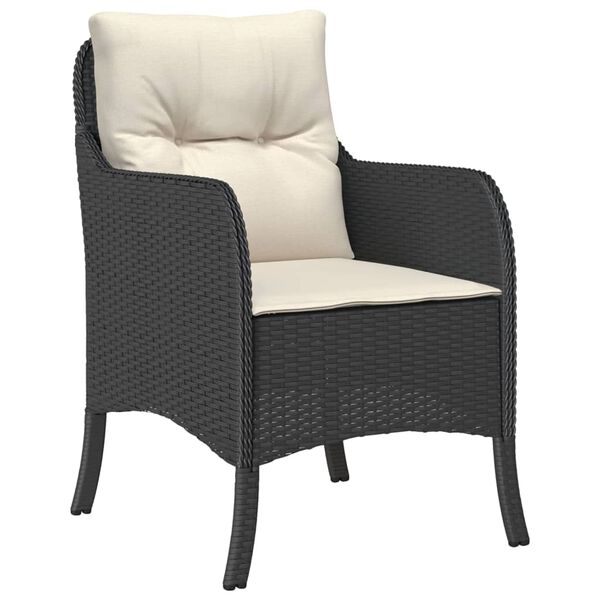 vidaXL Chaises de jardin avec coussins lot de 2 noir r&eacute;sine tress&eacute;e