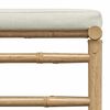vidaXL Salon de jardin 3 pcs avec coussins blanc crème Bambou
