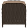 vidaXL Tabouret de jardin avec coussin brun 58x46x46 cm r&eacute;sine tress&eacute;e
