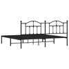 vidaXL Cadre de lit métal sans matelas avec tête de lit noir 193x203cm