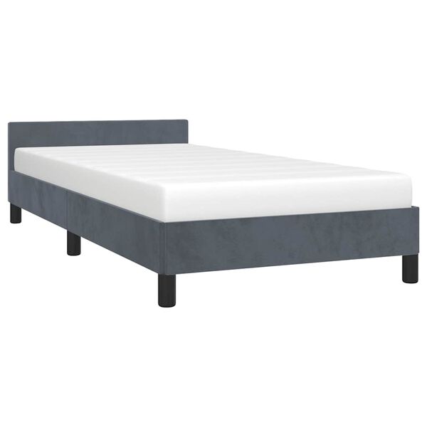 vidaXL Cadre de lit sans matelas gris fonc&eacute; double XL velours