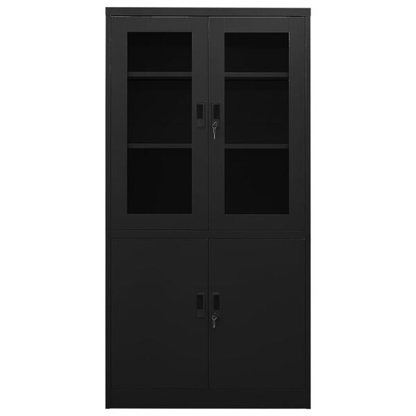 vidaXL Armoire de bureau Noir 90x40x180 cm Acier
