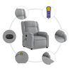 vidaXL Fauteuil inclinable de massage &eacute;lectrique gris clair tissu