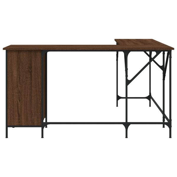 vidaXL Bureau chêne marron 141x141x75 cm bois d'ingénierie