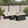 vidaXL Salon de jardin 9 pcs avec coussins noir r&eacute;sine tress&eacute;e