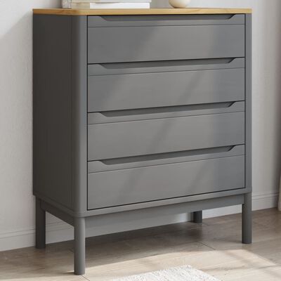 vidaXL Commode FLORO gris bois de pin massif