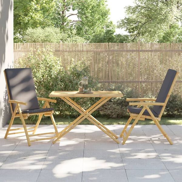 vidaXL Table de jardin pliable 110x55x75 cm bambou