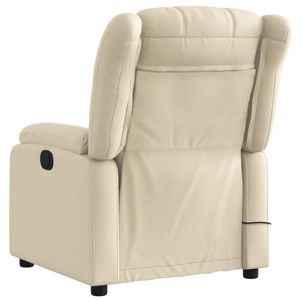 vidaXL Fauteuil de massage inclinable crème tissu