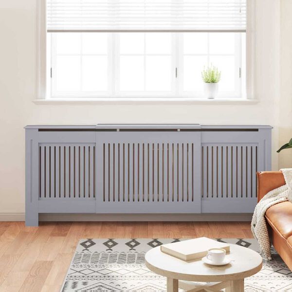 vidaXL Cache-Radiateur 2 pcs Gris 205 x 20,5 x 81,5 cm