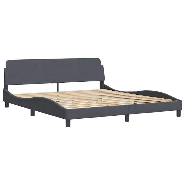 vidaXL Cadre de lit sans matelas gris fonc&eacute; 183x213 cm velours