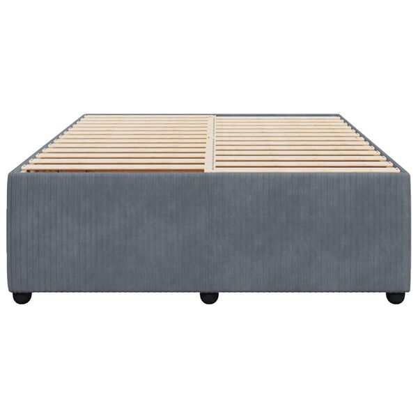 vidaXL Cadre de lit sans matelas gris fonc&eacute; queen velours