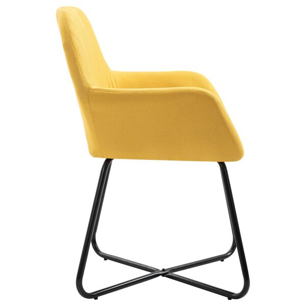 vidaXL Chaises à manger lot de 2 jaune tissu