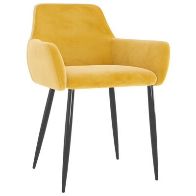 vidaXL Chaises à manger lot de 2 Jaune moutarde Velours