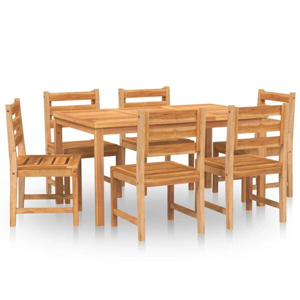 vidaXL Ensemble &agrave; manger de jardin 7 pcs Bois de teck solide