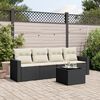 vidaXL Salon de jardin 5 pcs avec coussins noir r&eacute;sine tress&eacute;e