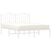 vidaXL Cadre de lit métal sans matelas et tête de lit blanc 135x190 cm