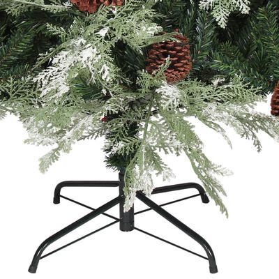 vidaXL Sapin de Noël pré-éclairé et pommes de pin vert 150cm PVC et PE