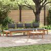 vidaXL Ensemble de canap&eacute; de jardin 5 pcs Marron et gris